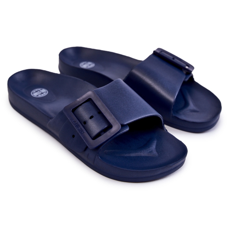 Chinelos femininos com fivela Big Star FF274A388 Azul Marinho