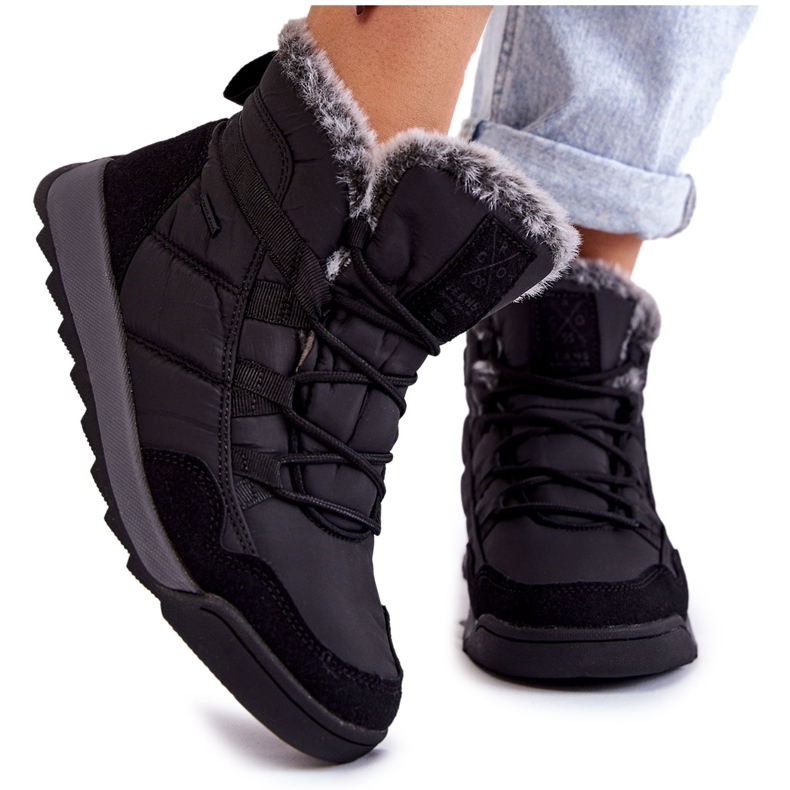 Botas de neve femininas com isolamento Cross Jeans KK2R4016C Preto