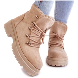 Botas femininas de camurça Bege Bellita Trappers