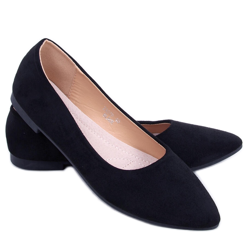 PA1 Bailarinas com aplique de couro Keys Black preto