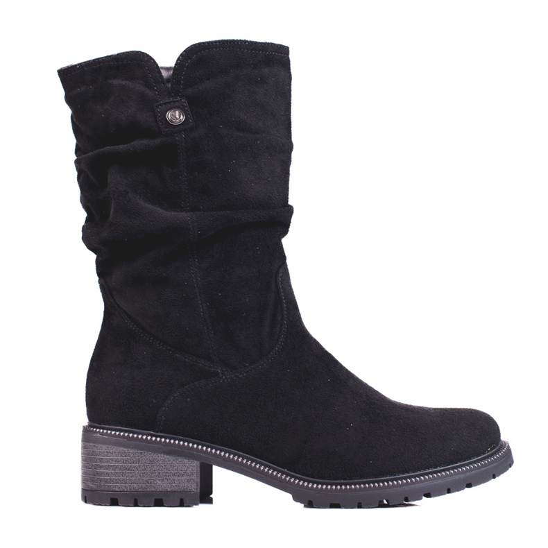 Botas shelovet de mulher de camurça alta preto