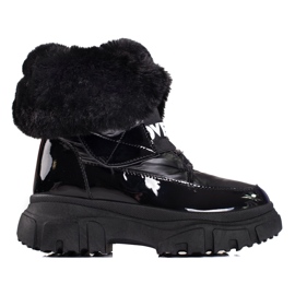 Botas de neve de mulher com elástico preto