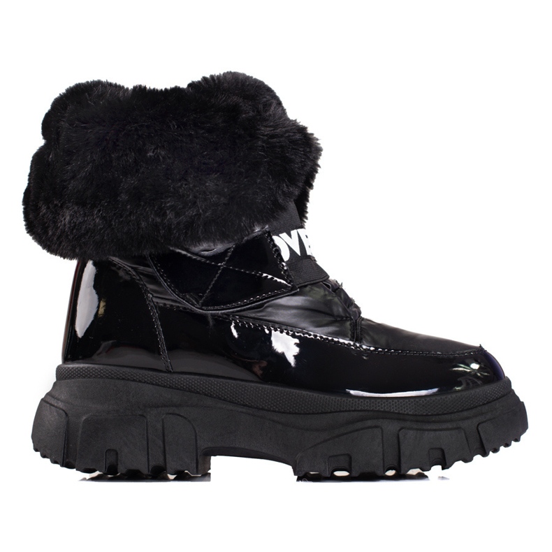 Botas de neve de mulher com elástico preto