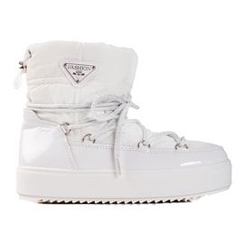 Botas de neve shelovet de mulher brancas branco