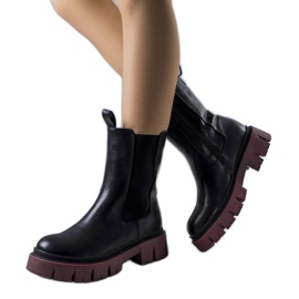 Evento Botas pretas com sola Kaydence roxa preto