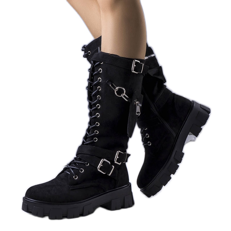 PA1 Botas quentes pretas com uma saqueta de Sedin preto