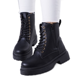 BM Botas pretas na elegante sola Ali preto