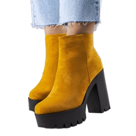 BM Botins mostarda num poste alto Raelynn amarelo
