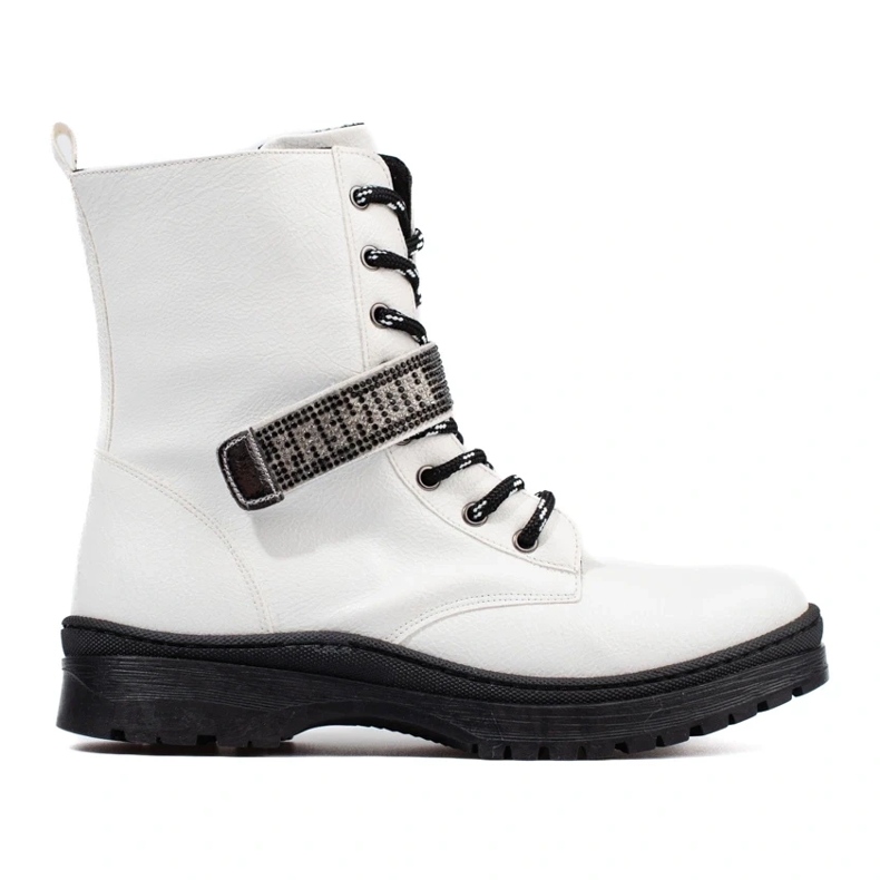 W. Potocki Bota menina Potocki com cristais branco