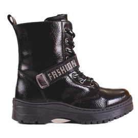 W. Potocki Bota menina Potocki com cristais preto