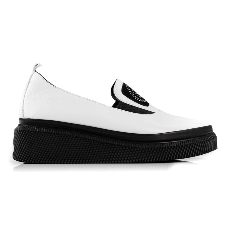 Sapatos Shelovet de couro para mulher branco