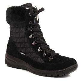 Botas de neve de couro impermeáveis para mulher Rieker L7141-00 preto Botas de neve de couro impermeáveis para mulher Rieker L7141-00 preto