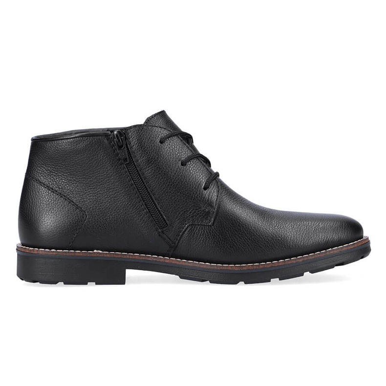 Sapatos de couro masculinos isolados com lã de ovelha, preto Rieker 15311-00