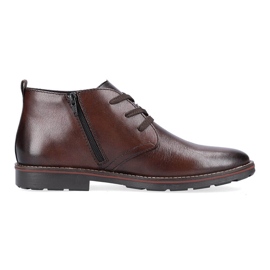 Botins de couro para homem isolados com lã de ovelha, castanho Rieker 15300-25 marrom