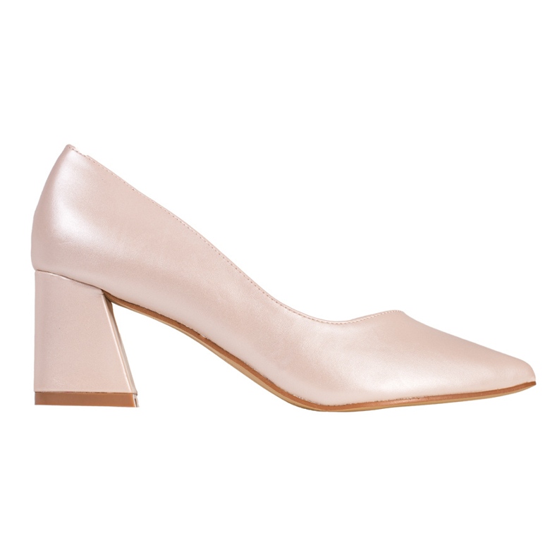 Bombas de pérolas femininas no poste Shelovet bege