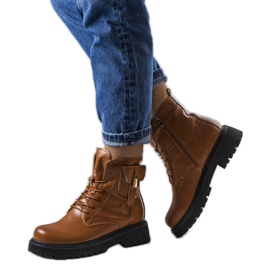 Botas de carvão com isolamento marrom castanho