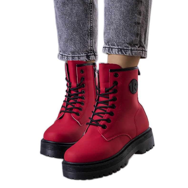 Botas de caminhada vermelhas mate Dirk vermelho