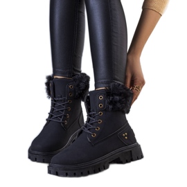 Botas isolantes pretas com pelo Brigi preto
