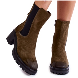 Vinceza Botins femininos de camurça cáqui liris verde Vinceza Botins femininos de camurça cáqui liris verde