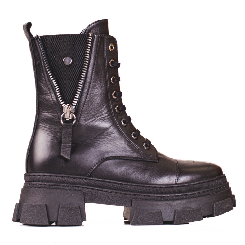 Bolsas femininas de couro com zíper decorativo Shelovet preto