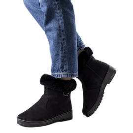 BM Botas de neve pretas com acabamento de pele, Marvin preto BM Botas de neve pretas com acabamento de pele, Marvin preto