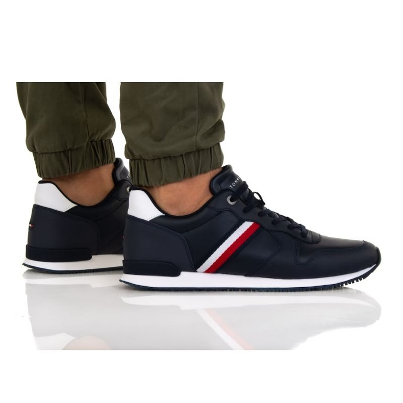 Couro icônico Tommy Hilfiger Runner M FM0FM04281 DW5 azul marinho