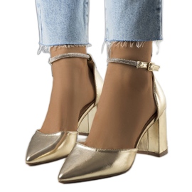 Bombas de ouro com zircônias cúbicas Leighton dourado