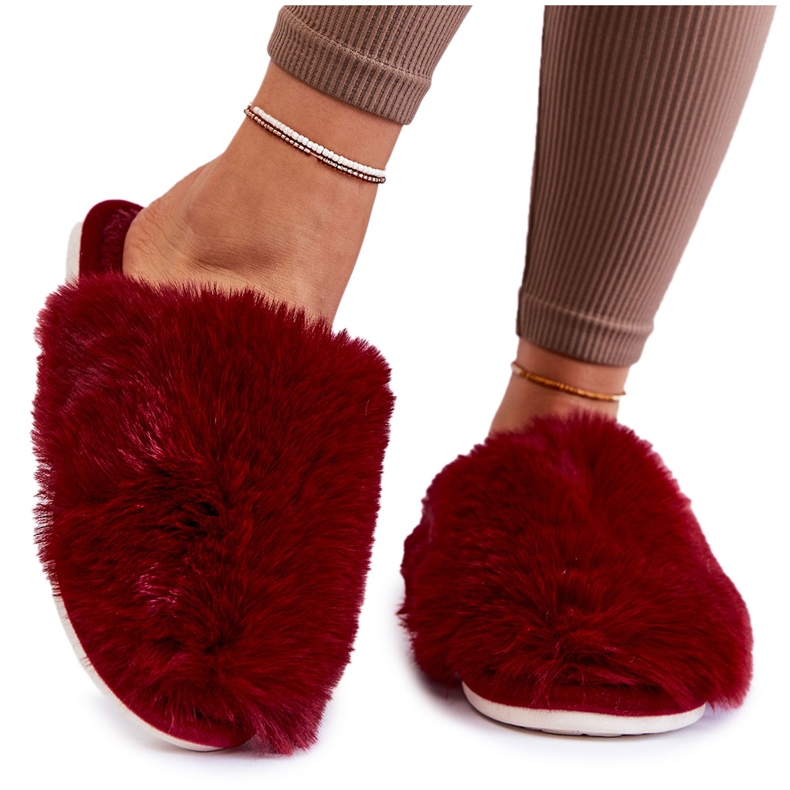 BM Chinelos de pele Sheryl marrom de mulher vermelho BM Chinelos de pele Sheryl marrom de mulher vermelho