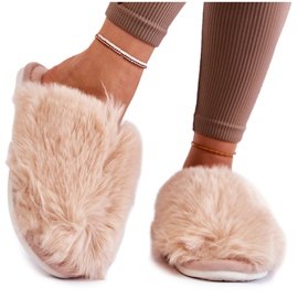 BM Chinelos femininos de pele bege Sheryl