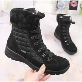 Botas de neve de couro impermeável Rieker W RKR561 preto