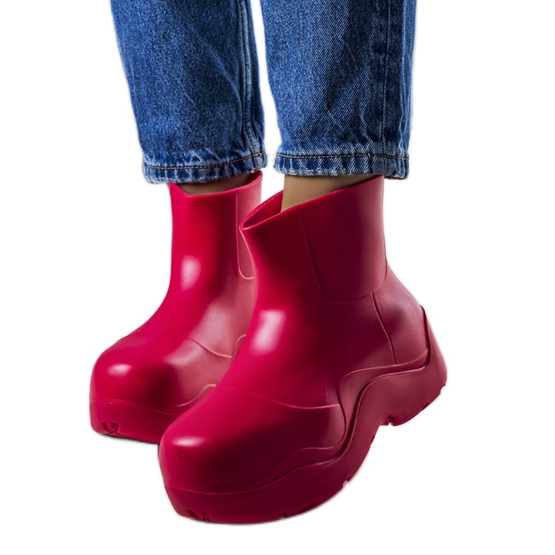 BM Botas de chuva rosa com sola alta Frolo BM Botas de chuva rosa com sola alta Frolo