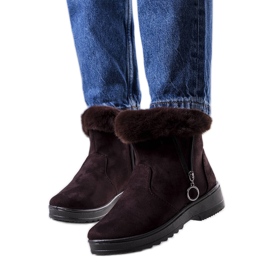 Botas de neve castanhas com isolamento e fecho Katalina castanho