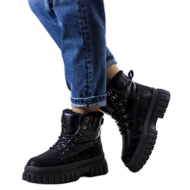 Botas de neve isolantes pretas da Ozero preto