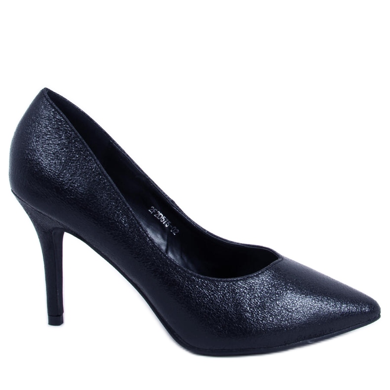 Salto alto feminino metalizado Claire Black preto
