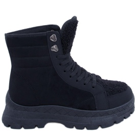 Botas com atacadores e pele de cordeiro Khandi Black preto