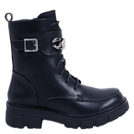 BM Botas militares com corrente Banks Black preto
