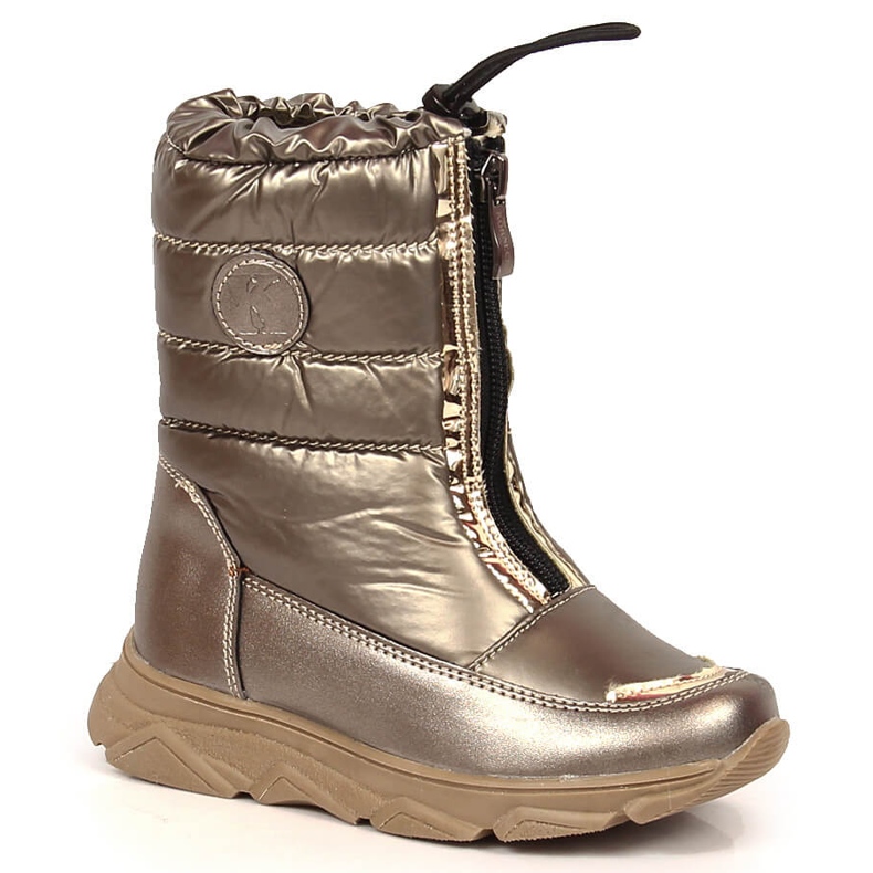 Botas de neve impermeáveis ​​para menina com membrana em dourado Kornecki 6920