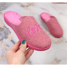 Chinelos femininos de feltro deslizando rosa Befado 707Y428