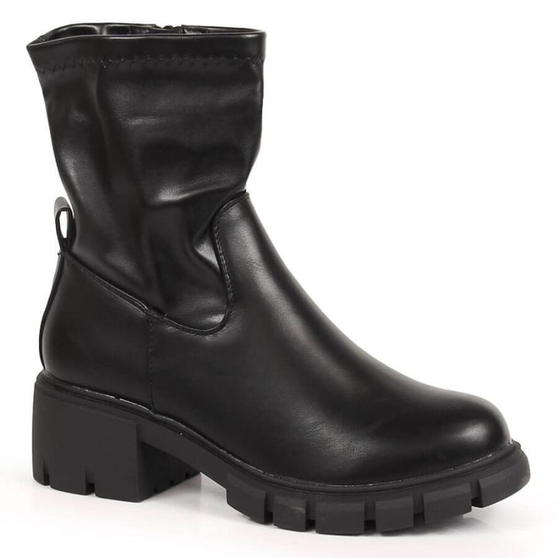 Botas Jodhpur com salto alto e plataforma isolada Jezzi W JEZ379 preto