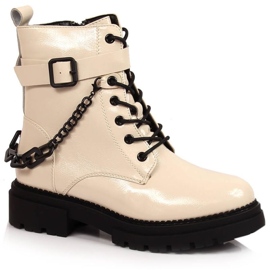 Botas lacadas com isolamento de corrente Laura La.Fi W PMR28 bege
