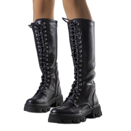 PA1 Botas quentes pretas com uma ligação Poris preto PA1 Botas quentes pretas com uma ligação Poris preto