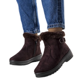 Botas de neve castanhas Julius com isolamento e pele castanho