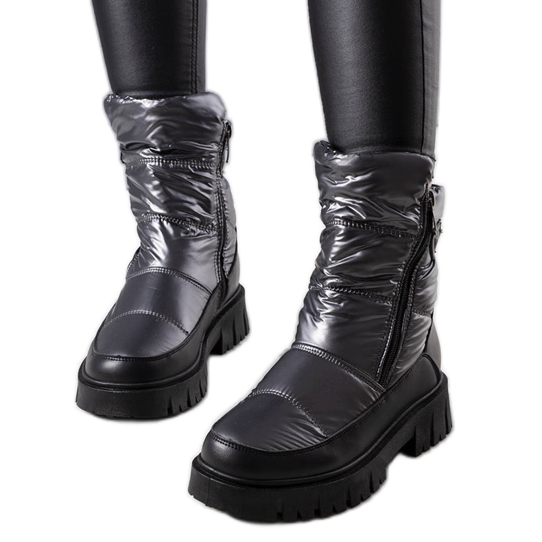 PA1 Botas de neve de mulher Koltso prateadas preto prata PA1 Botas de neve de mulher Koltso prateadas preto prata