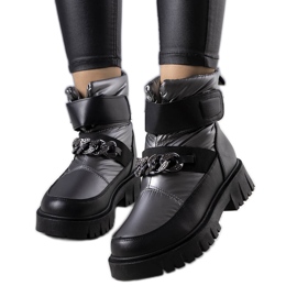 Botas de neve prateadas com corrente Ephraim preto