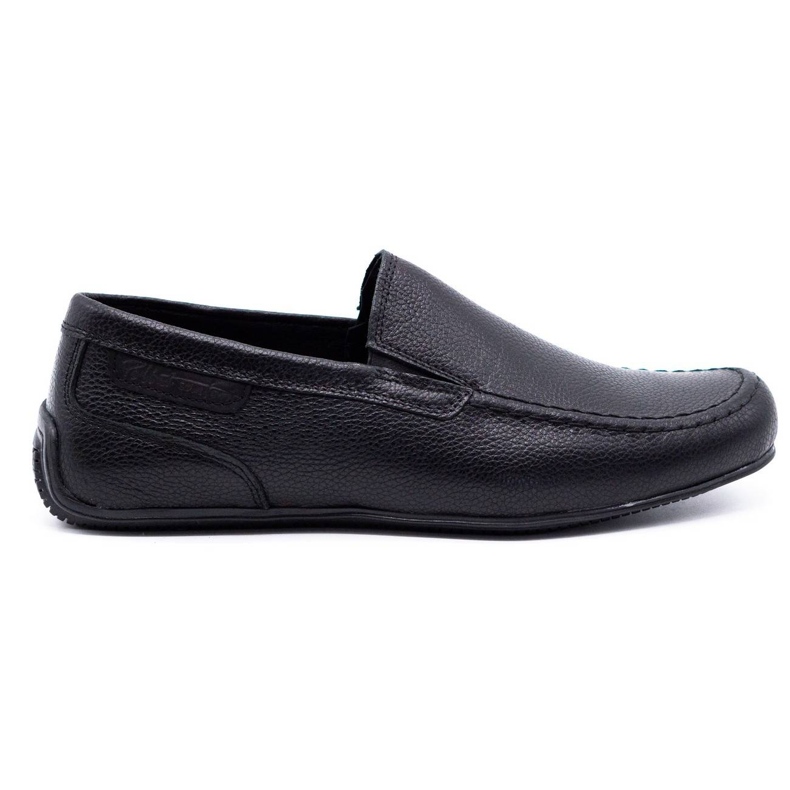 Polbut Mocassins de couro masculino 2105 grão preto