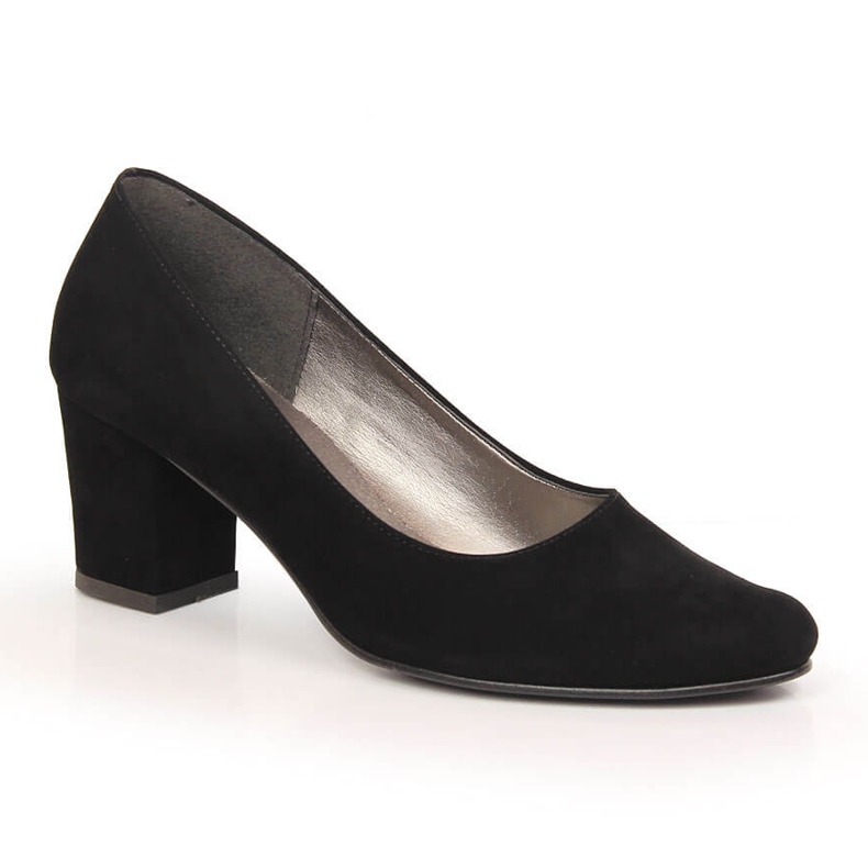 Sapatos de camurça pretos de mulher no poste Azali 1470