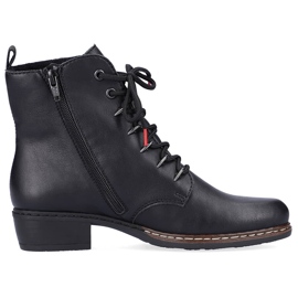 Rieker Y0800-00 botas femininas confortáveis ​​e isoladas com salto baixo preto