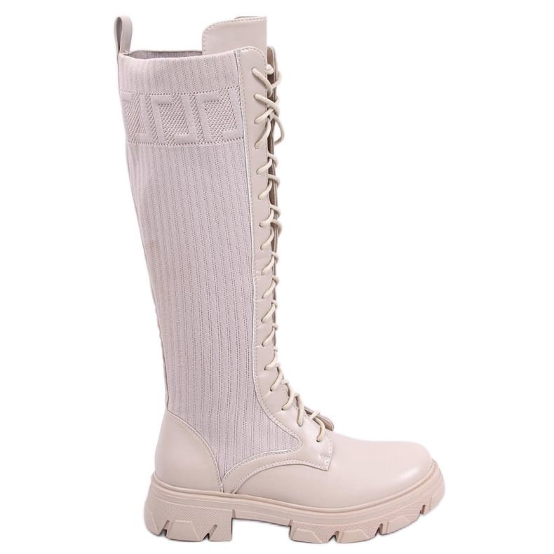 Botas de montar com uma parte superior flexível Keyshia Beige bege