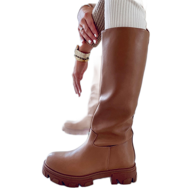 Botas de equitação de mulher Powell Khaki bege