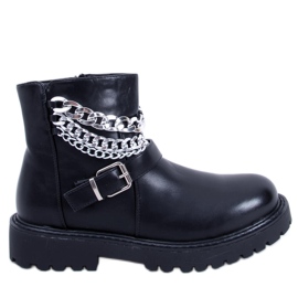 BM Botins Marvin Black com corrente preto BM Botins Marvin Black com corrente preto